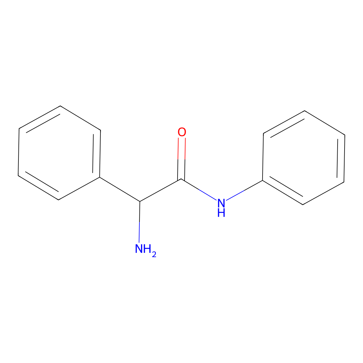 2-amino-N,2-diphenylacetamide molecular structure, CAS 724-91-4