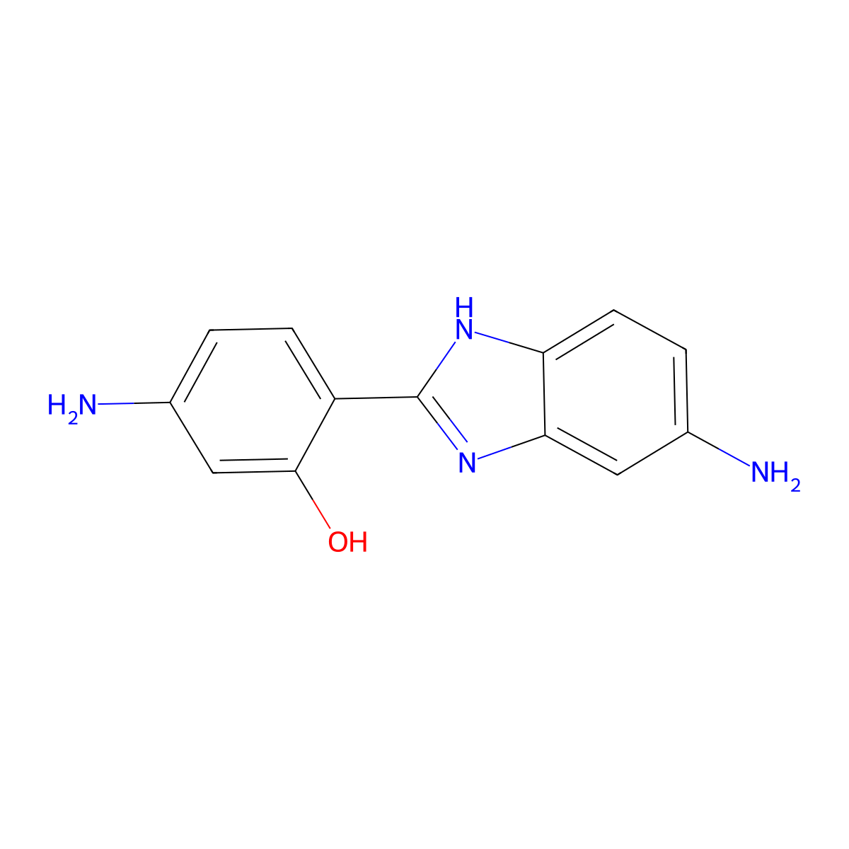 5-amino-2-(5-amino-1H-benzimidazol-2-yl)phenol molecular structure, CAS 72401-16-2