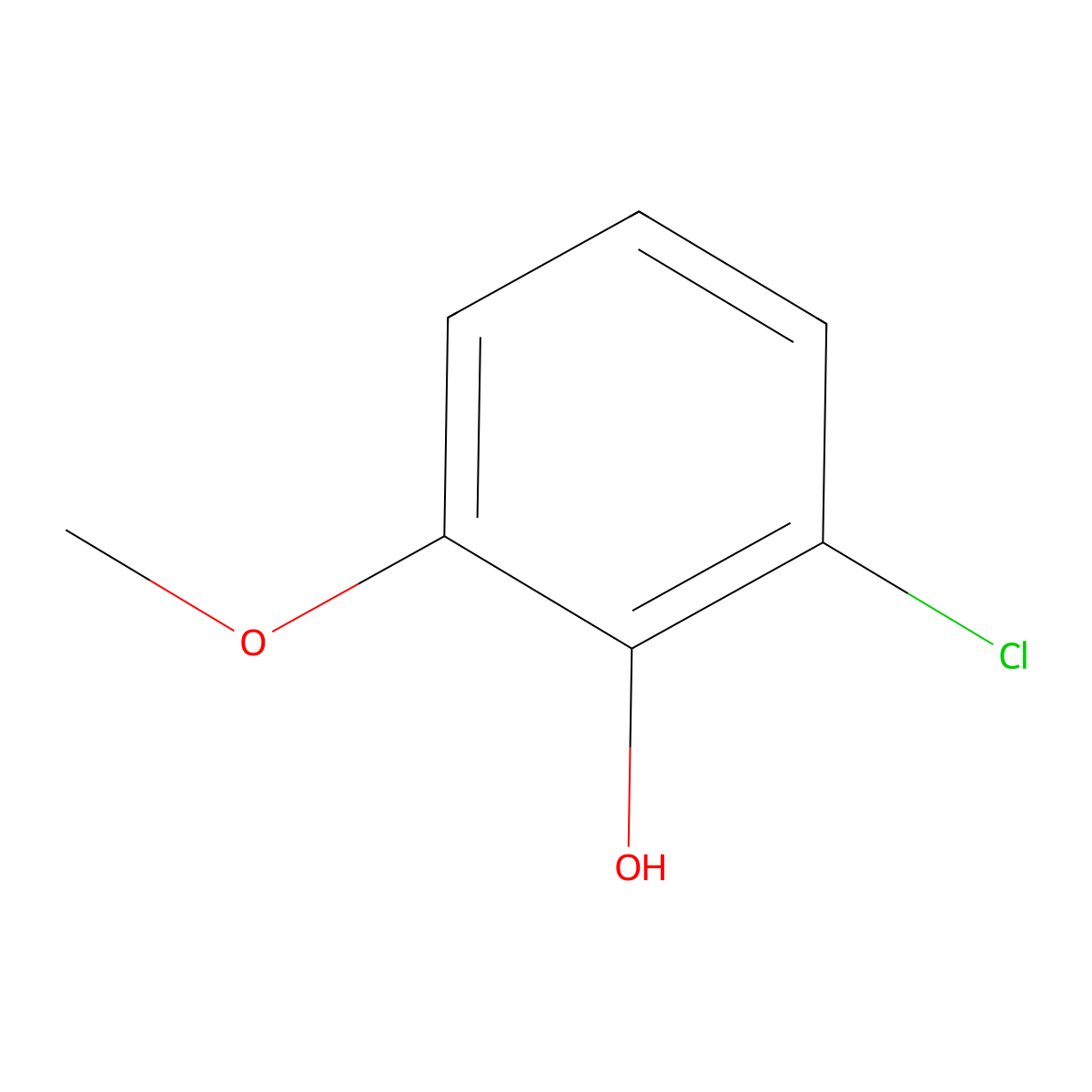 Phenol, 2-chloro-6-methoxy- molecular structure, CAS 72403-03-3