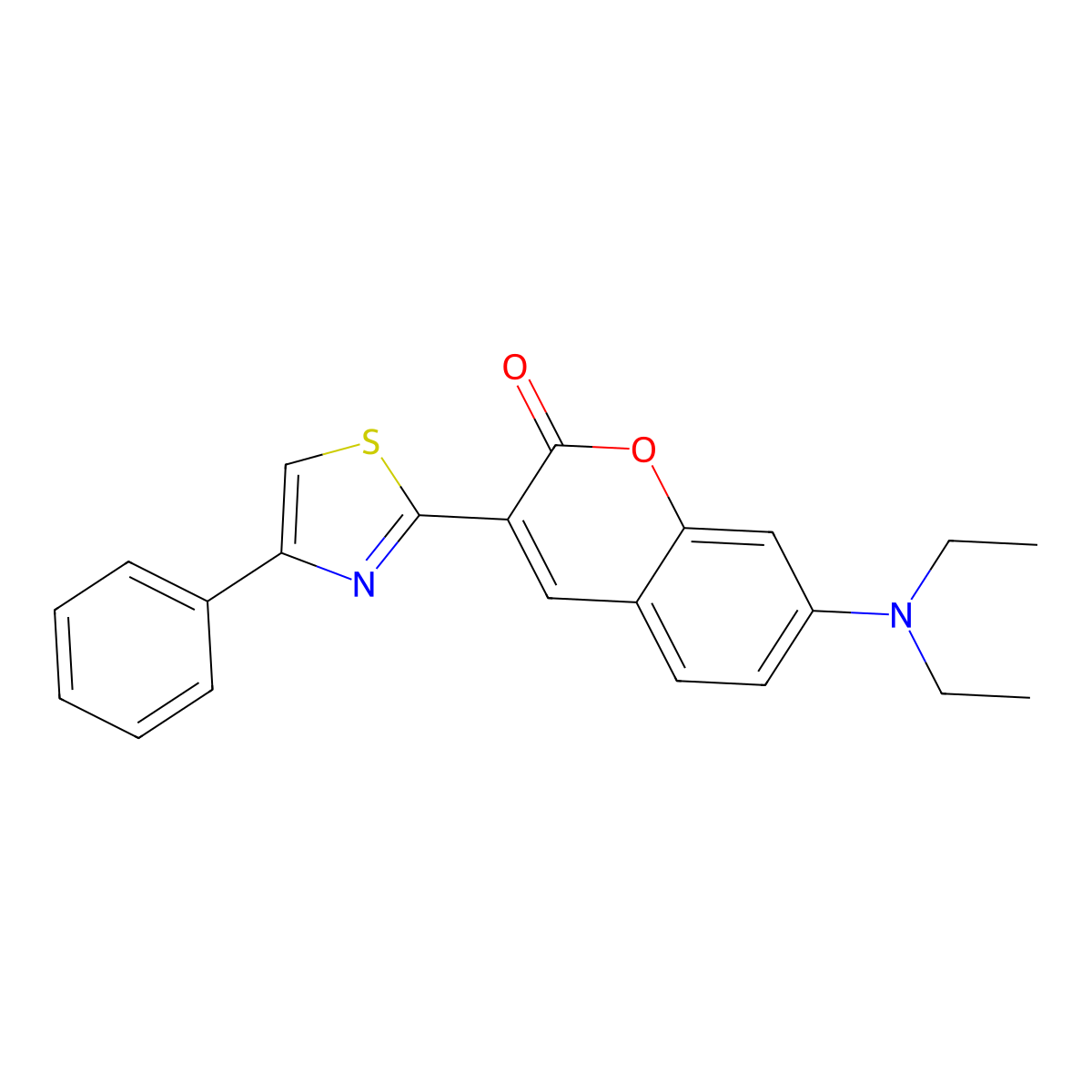 7-(diethylamino)-3-(4-phenyl-1,3-thiazol-2-yl)-2H-chromen-2-one molecular structure, CAS 72404-28-5