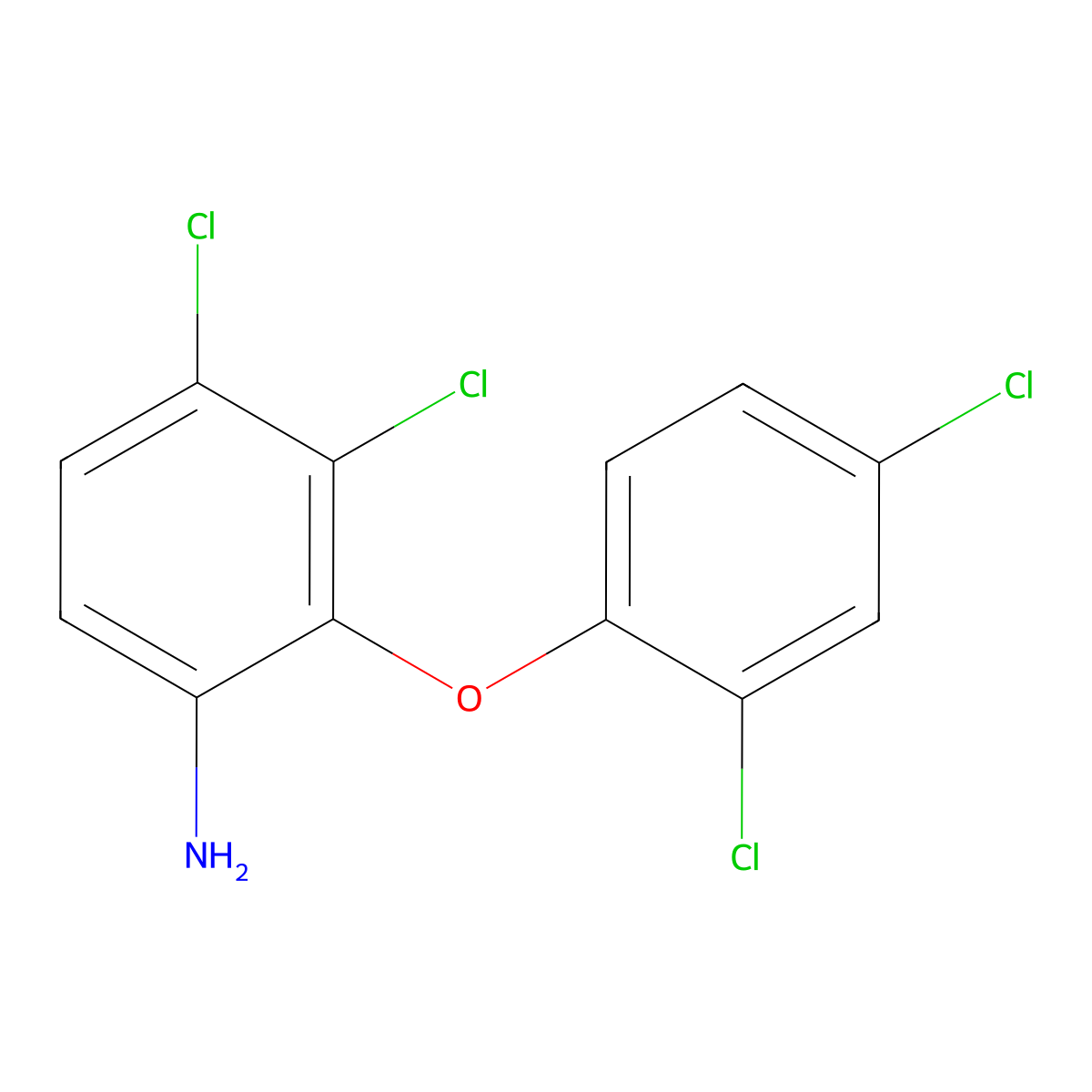 3,4-Dichloro-2-(2,4-dichlorophenoxy)aniline molecular structure, CAS 72405-11-9