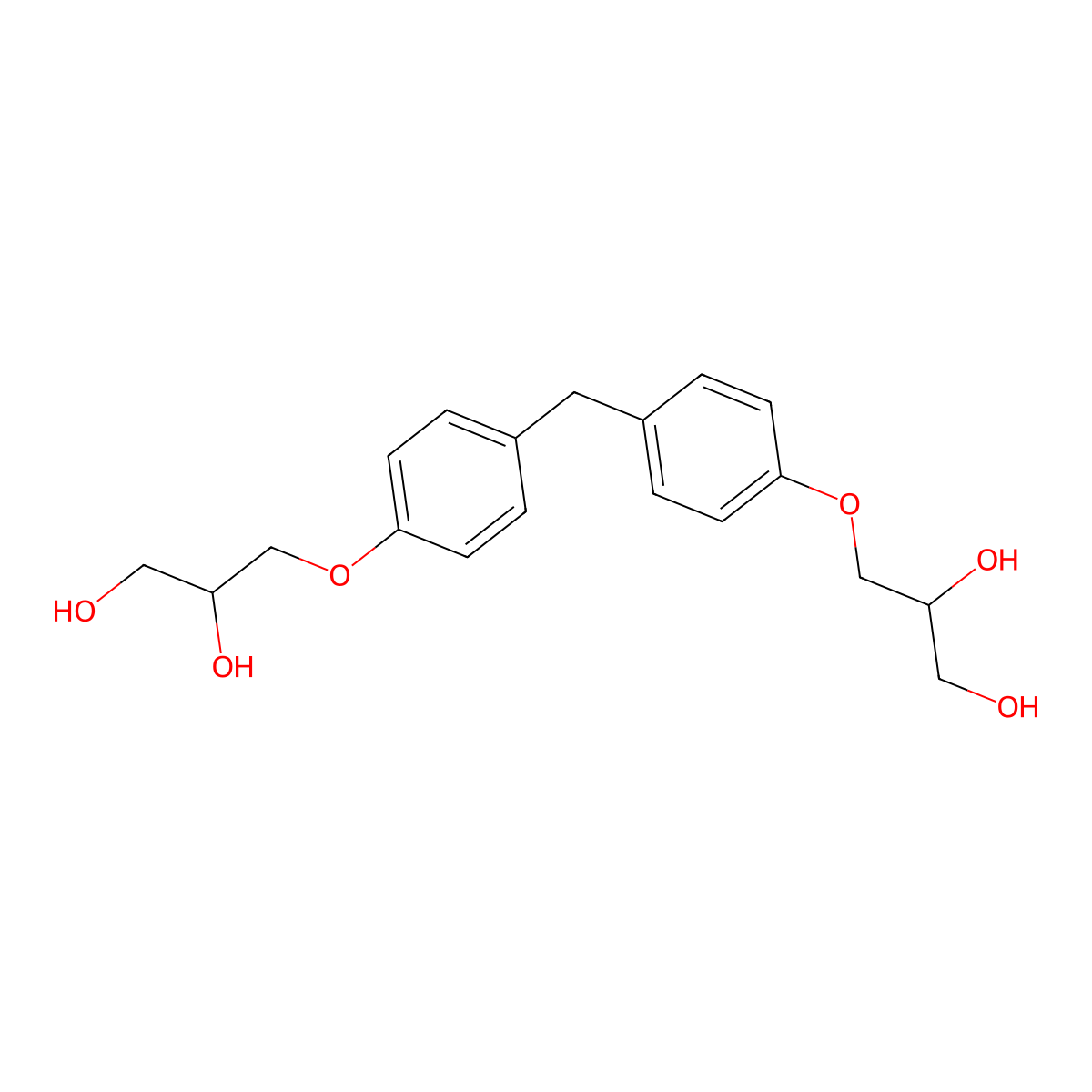 3-[4-[[4-(2,3-Dihydroxypropoxy)phenyl]methyl]phenoxy]propane-1,2-diol molecular structure, CAS 72406-26-9