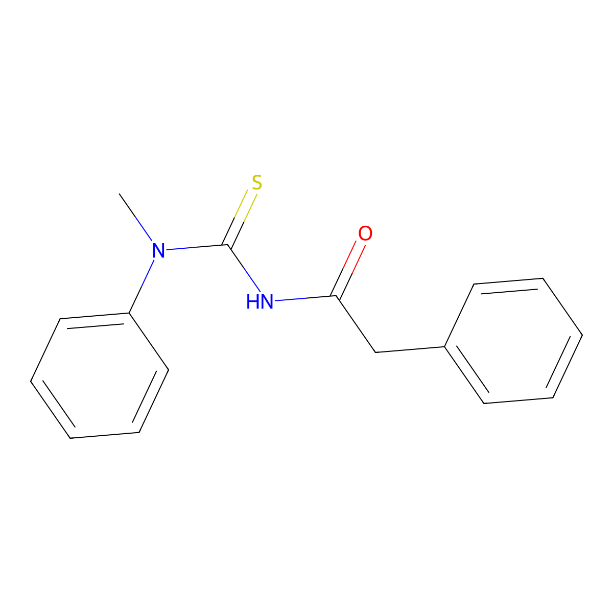N-(methyl(phenyl)carbamothioyl)-2-phenylacetamide molecular structure, CAS 72411-04-2