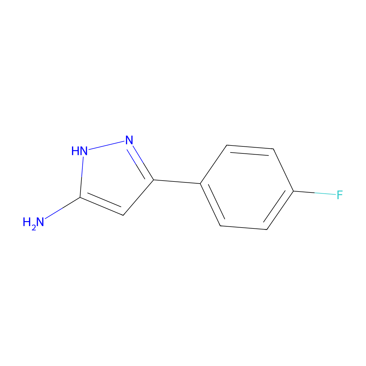 3-(4-fluorophenyl)-1H-pyrazol-5-amine molecular structure, CAS 72411-52-0