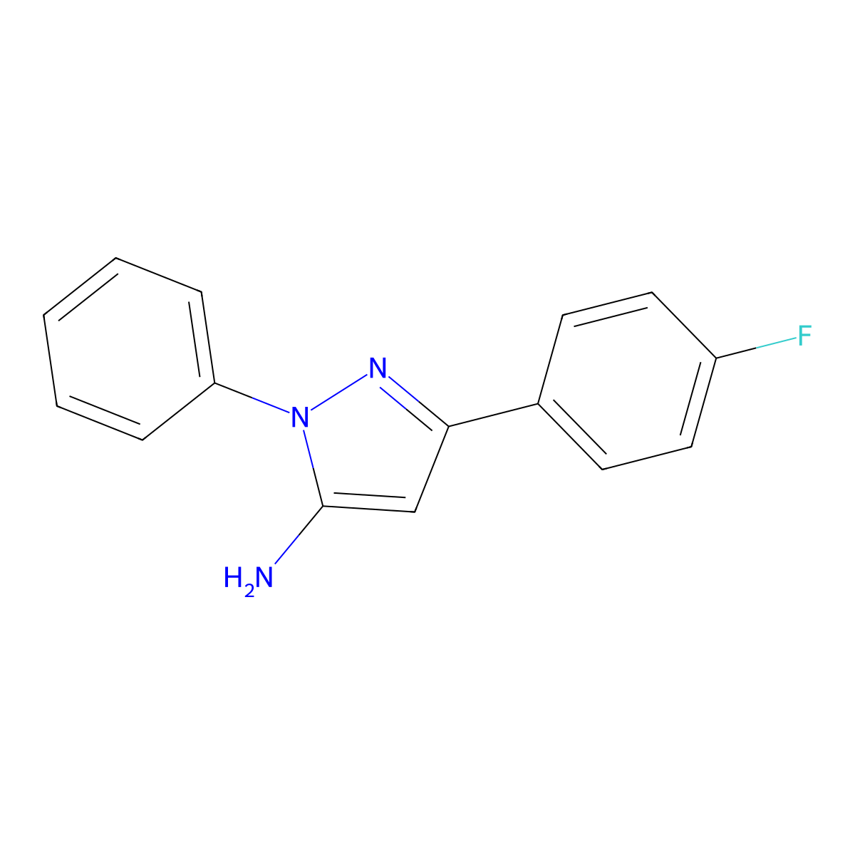 3-(4-Fluorophenyl)-1-phenyl-1H-pyrazol-5-amine molecular structure, CAS 72411-53-1