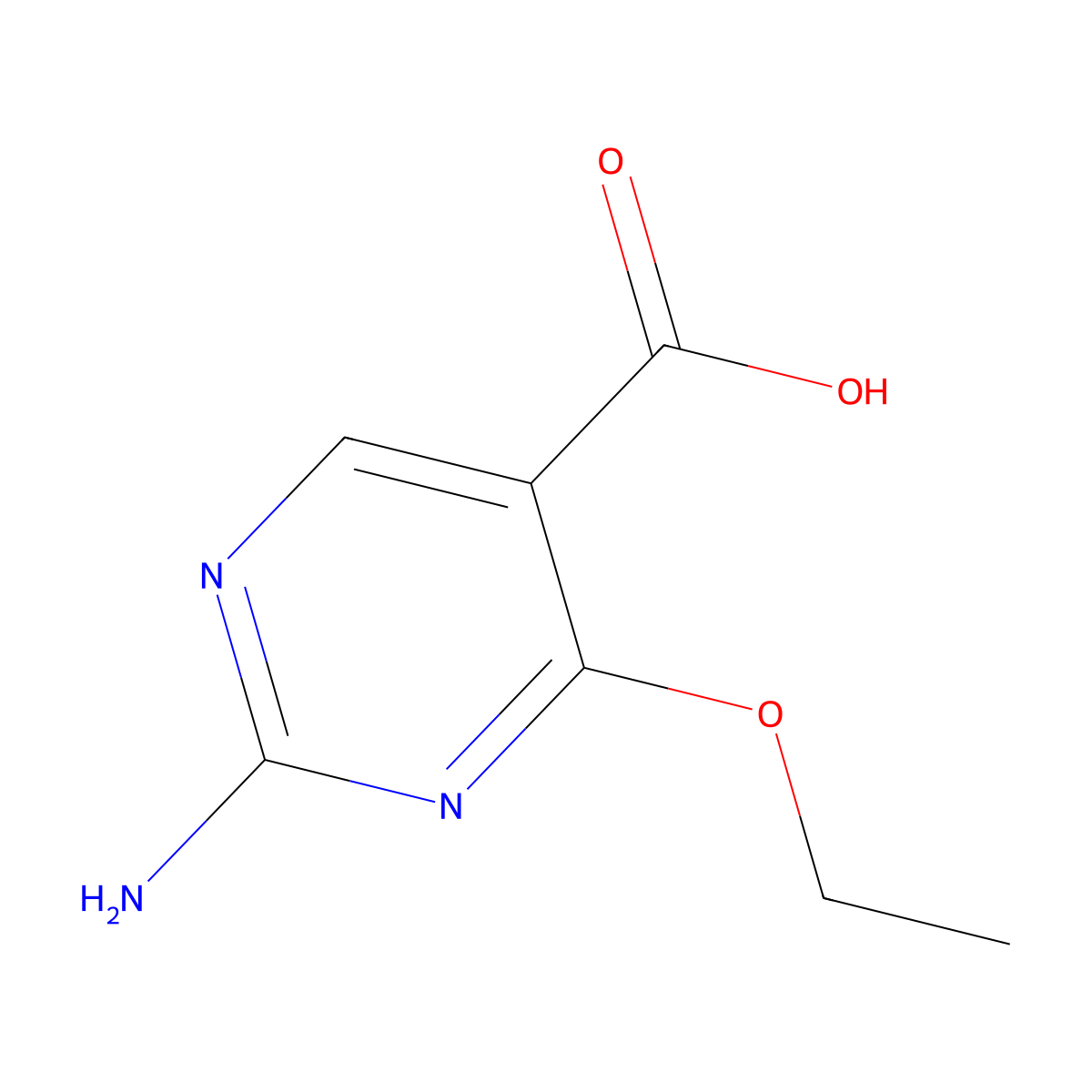 2-Amino-4-ethoxypyrimidine-5-carboxylic acid molecular structure, CAS 72411-91-7