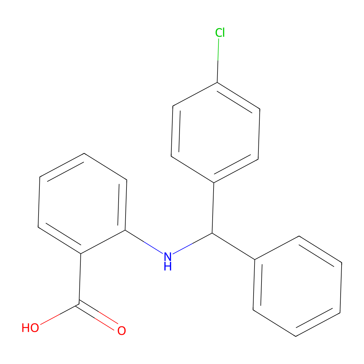 2-{[(4-Chlorophenyl)(phenyl)methyl]amino}benzoic acid molecular structure, CAS 72417-82-4