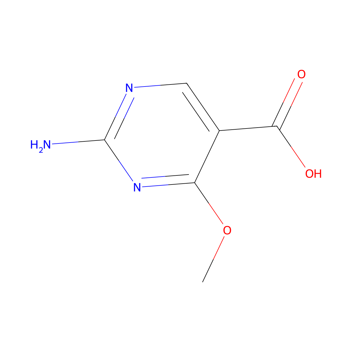 2-Amino-4-methoxypyrimidine-5-carboxylic acid molecular structure, CAS 72418-38-3