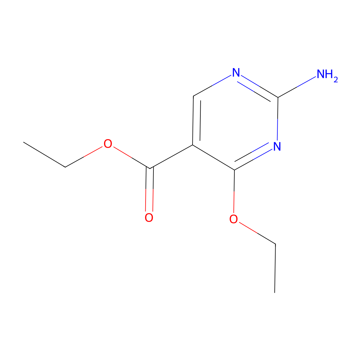 Ethyl 2-amino-4-ethoxypyrimidine-5-carboxylate molecular structure, CAS 72419-38-6