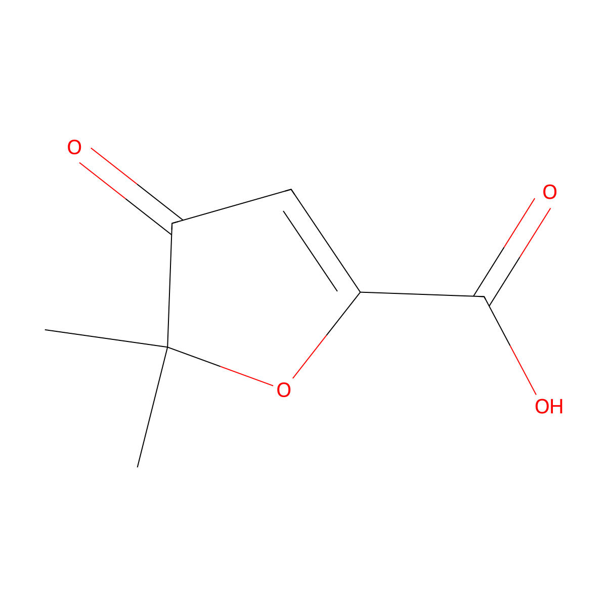 5,5-Dimethyl-4-oxo-4,5-dihydrofuran-2-carboxylic acid molecular structure, CAS 72420-41-8