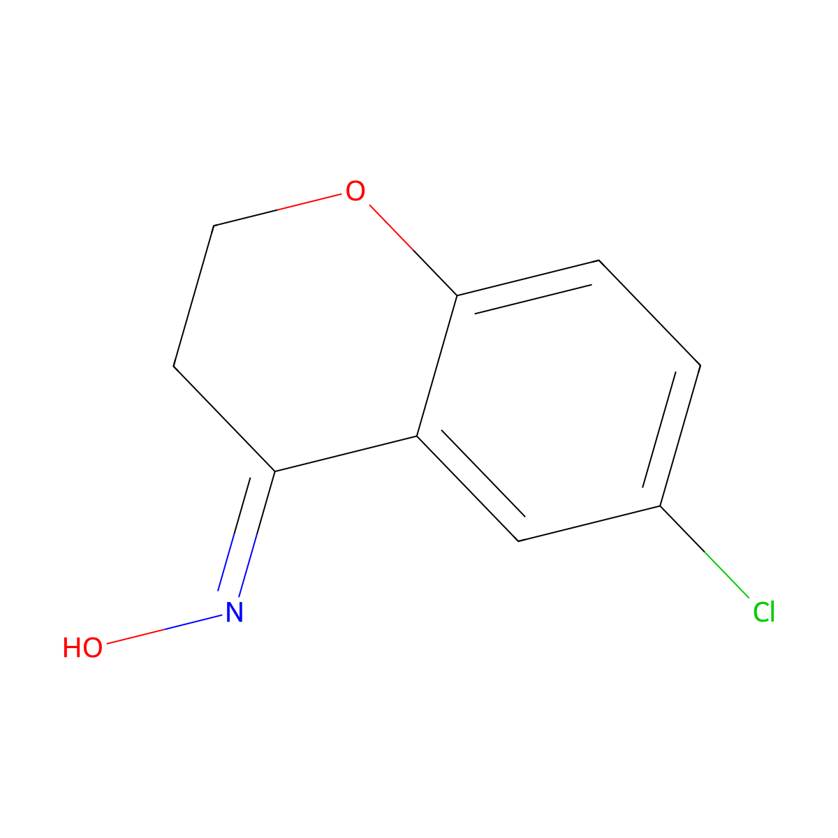 N-(6-Chloro-2,3-dihydro-4H-1-benzopyran-4-ylidene)hydroxylamine molecular structure, CAS 72420-88-3