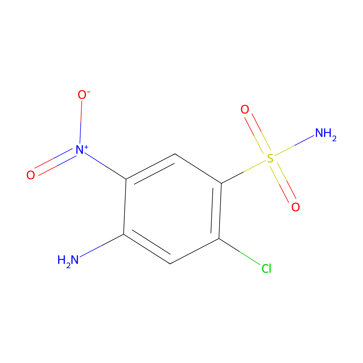 4-Amino-2-chloro-5-nitrobenzene-1-sulfonamide molecular structure, CAS 72426-58-5