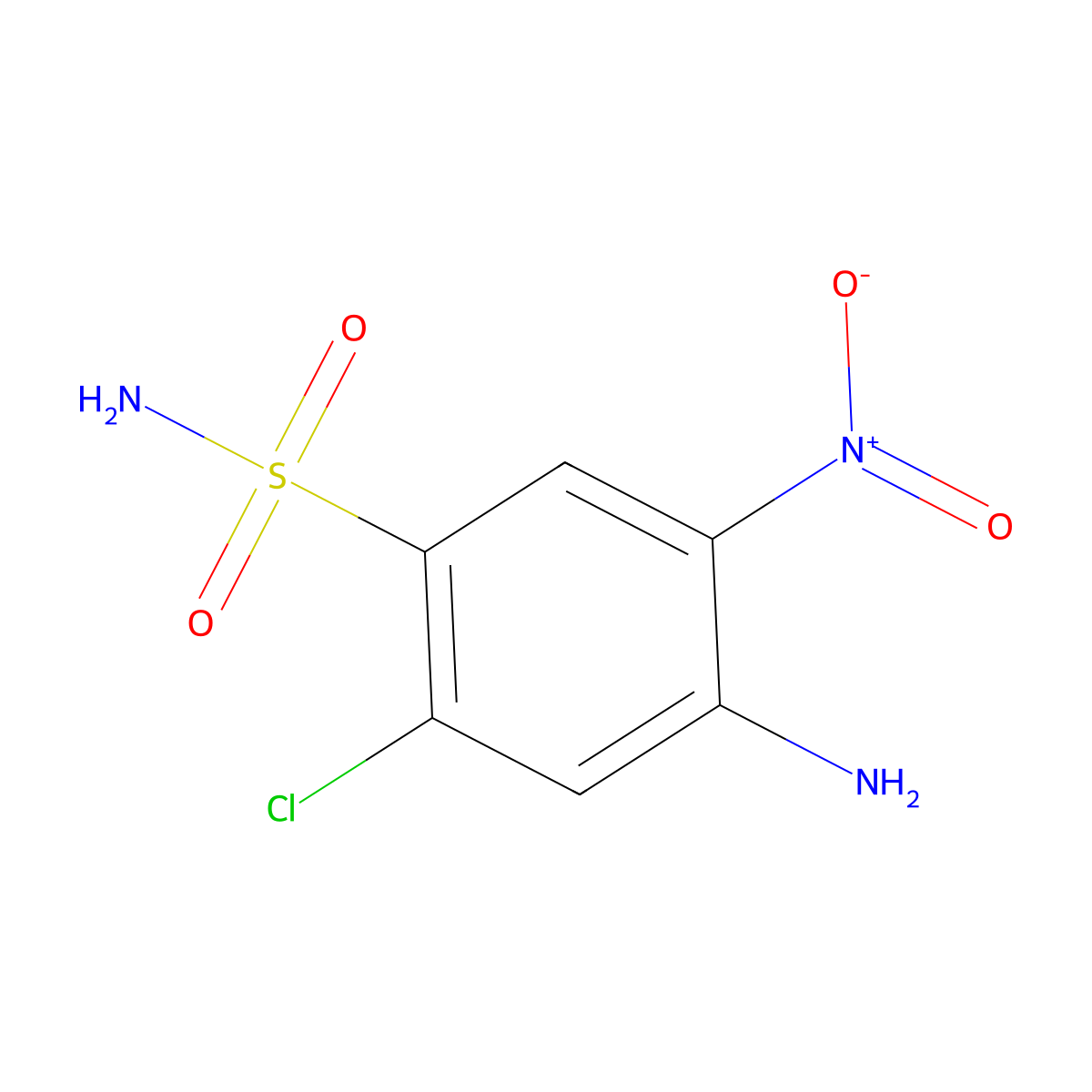 4-Amino-2-chloro-5-nitrobenzene-1-sulfonamide molecular structure, CAS 72426-58-5
