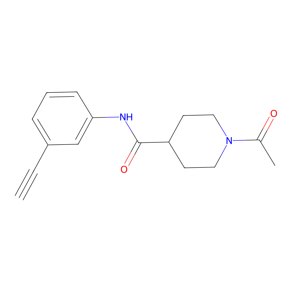 1-acetyl-N-(3-ethynylphenyl)-4-piperidinecarboxamide molecular structure, CAS 7243-13-2