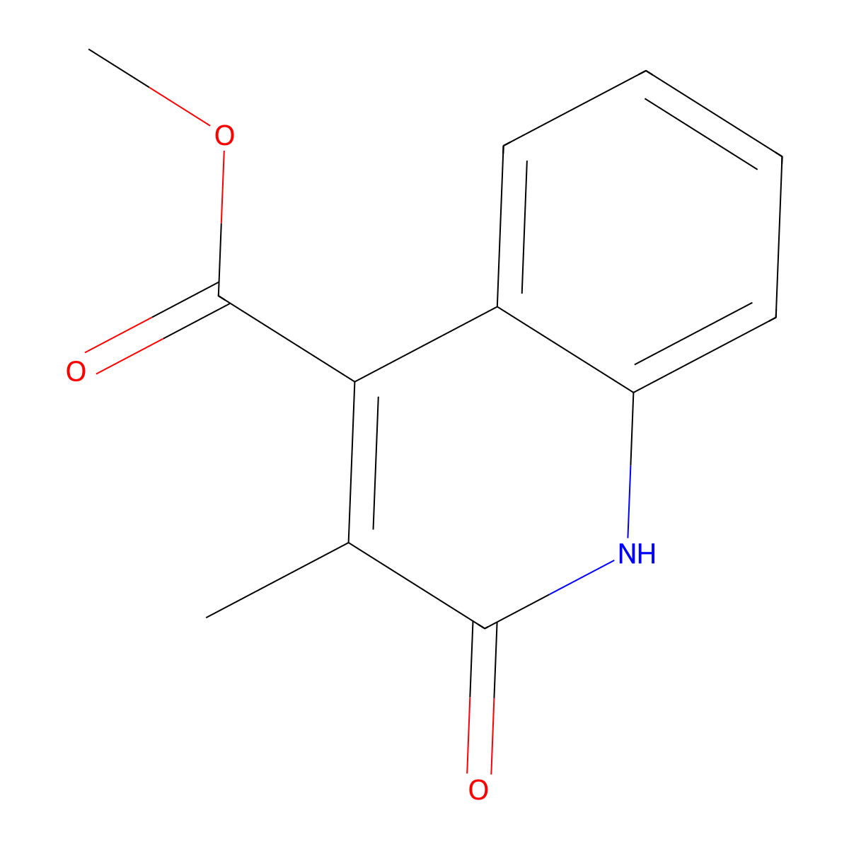 Methyl 3-methyl-2-oxo-1,2-dihydro-4-quinolinecarboxylate molecular structure, CAS 72430-30-9