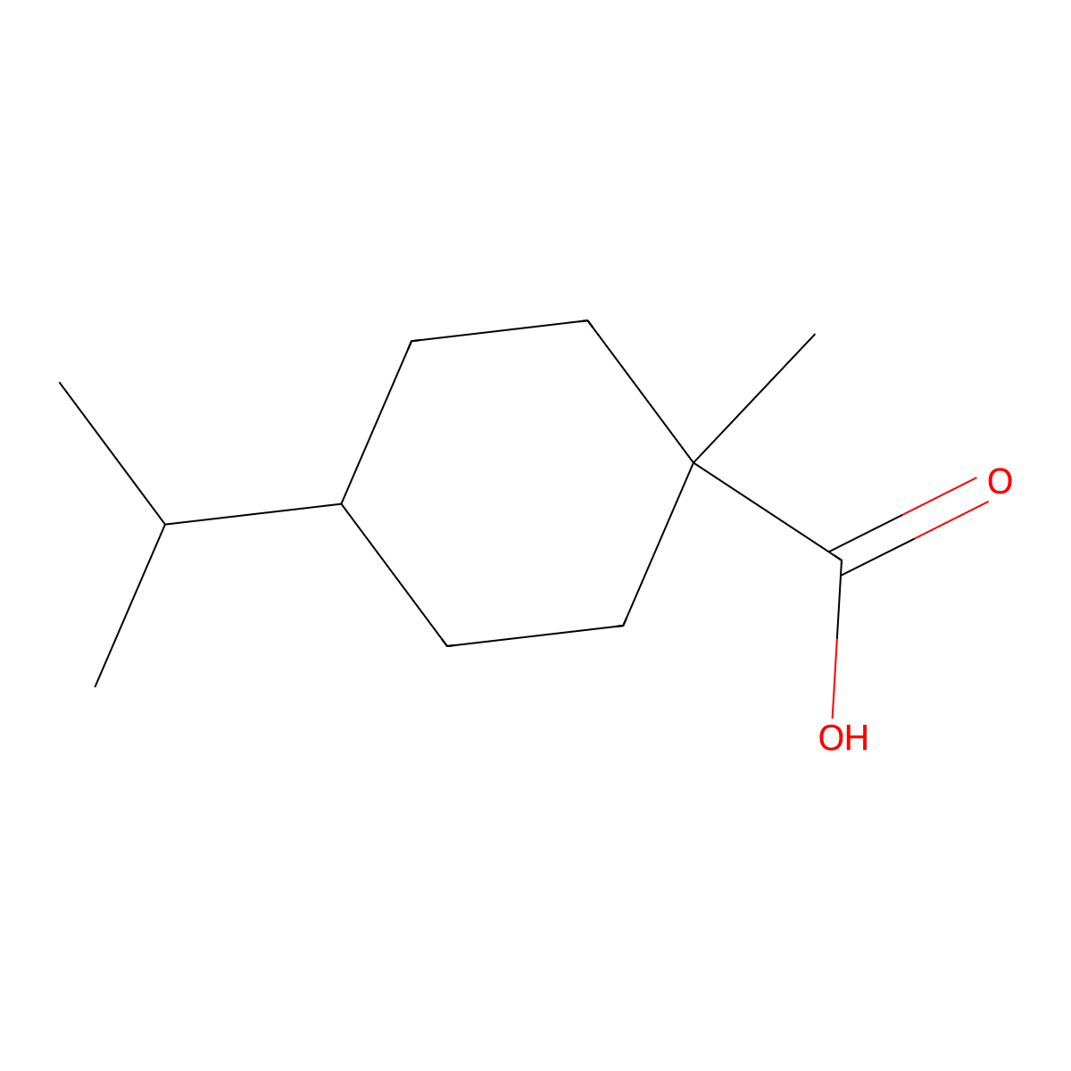 1-Methyl-4-(propan-2-yl)cyclohexane-1-carboxylic acid molecular structure, CAS 72431-80-2