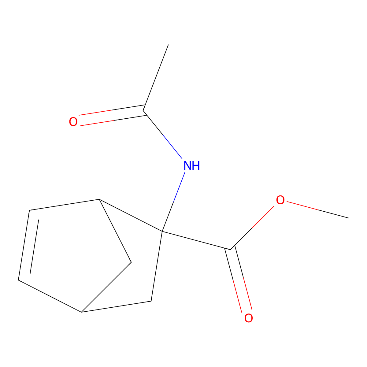 rac-methyl (1R,2R,4R)-2-acetamidobicyclo[2.2.1]hept-5-ene-2-carboxylate molecular structure, CAS 72431-85-7