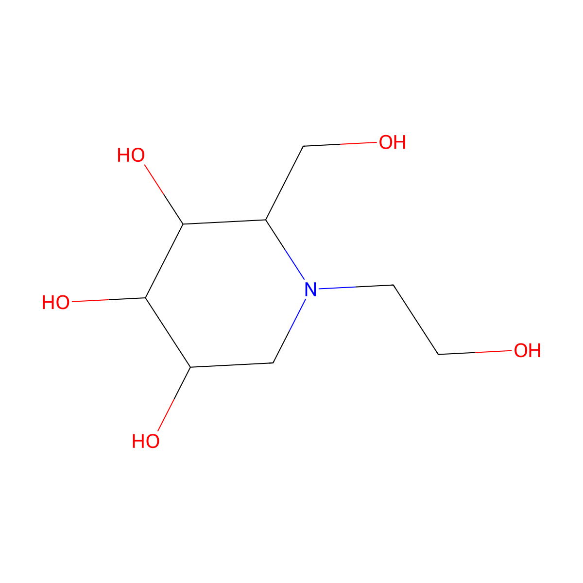 Miglitol molecular structure, CAS 72432-03-2