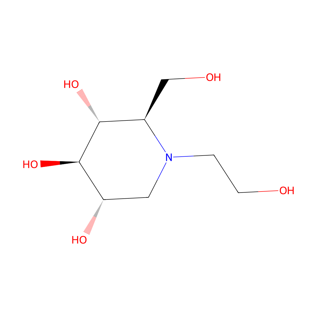 Miglitol molecular structure, CAS 72432-03-2