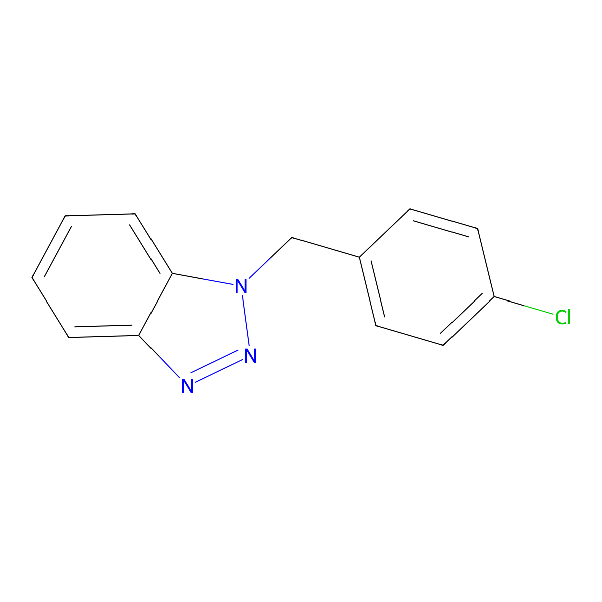 1-[(4-Chlorophenyl)methyl]-1H-1,2,3-benzotriazole molecular structure, CAS 72435-61-1
