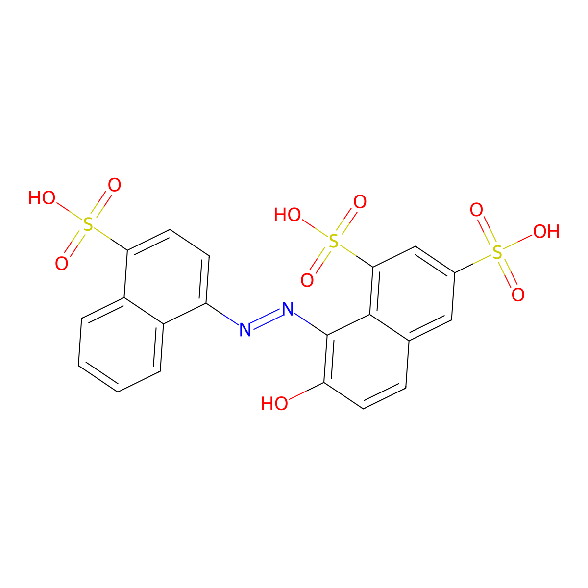7-Hydroxy-8-[(4-sulphonaphthyl)azo]naphthalene-1,3-disulphonic acid molecular structure, CAS 7244-14-6