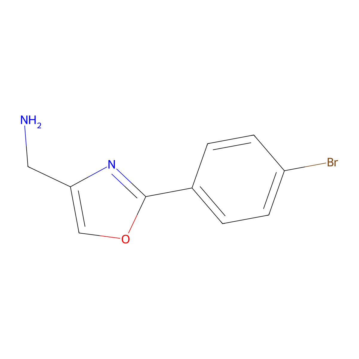 (2-(4-Bromophenyl)oxazol-4-YL)methanamine molecular structure, CAS 724412-56-0