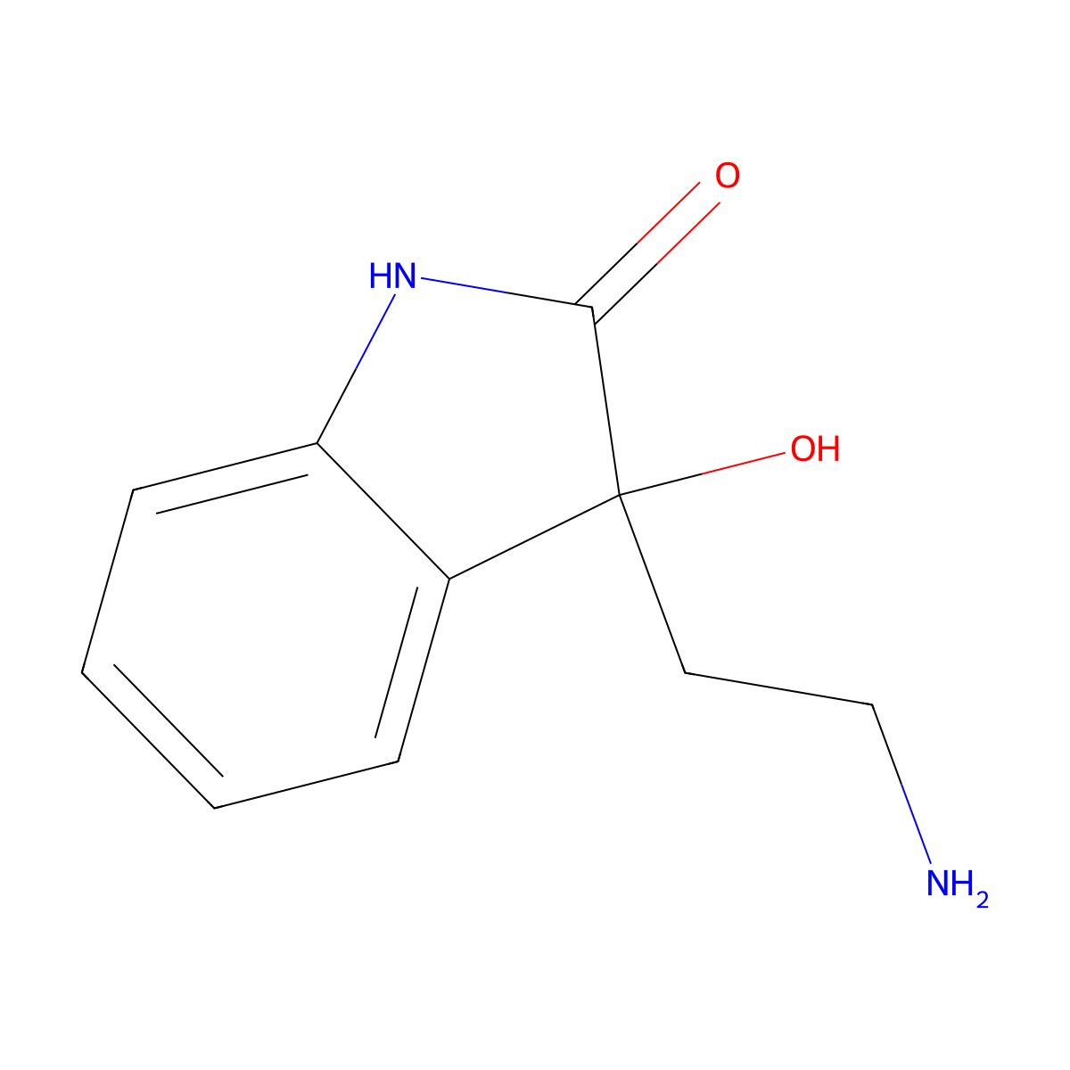 3-(2-Aminoethyl)-3-hydroxy-2,3-dihydro-1H-indol-2-one molecular structure, CAS 724414-63-5