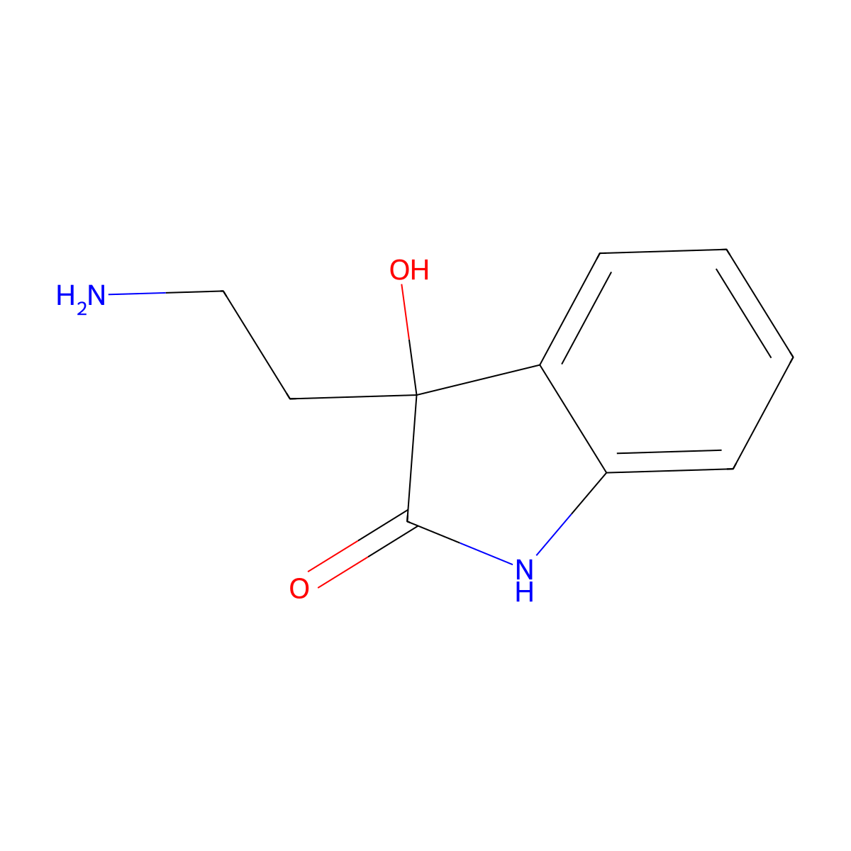 3-(2-Aminoethyl)-3-hydroxy-2,3-dihydro-1H-indol-2-one molecular structure, CAS 724414-63-5