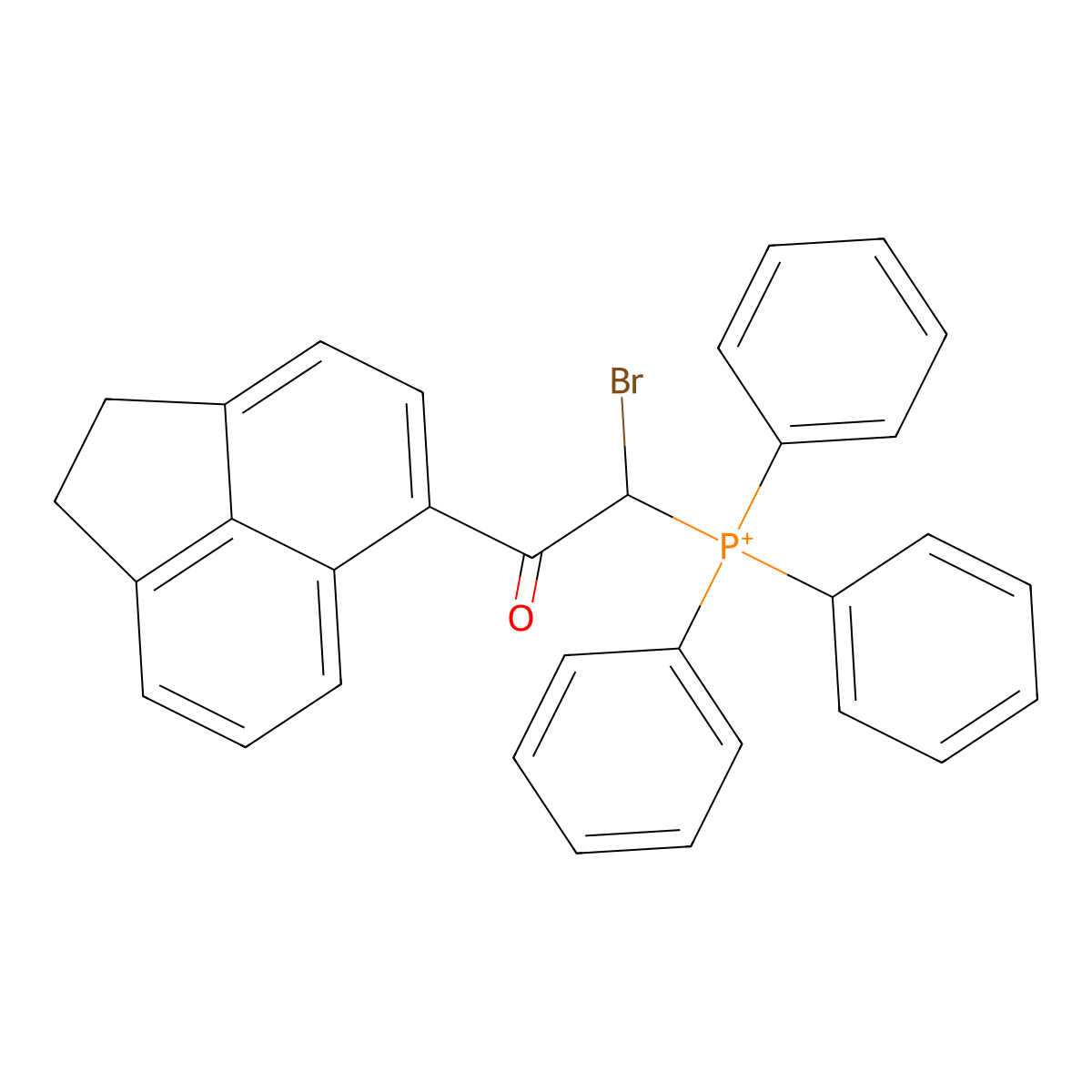 [1-Bromo-2-(1,2-dihydroacenaphthylen-5-yl)-2-oxoethyl](triphenyl)phosphonium molecular structure, CAS 724415-94-5
