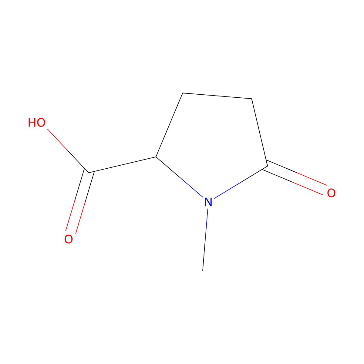 1-methyl-5-oxo-DL-proline molecular structure, CAS 72442-37-6