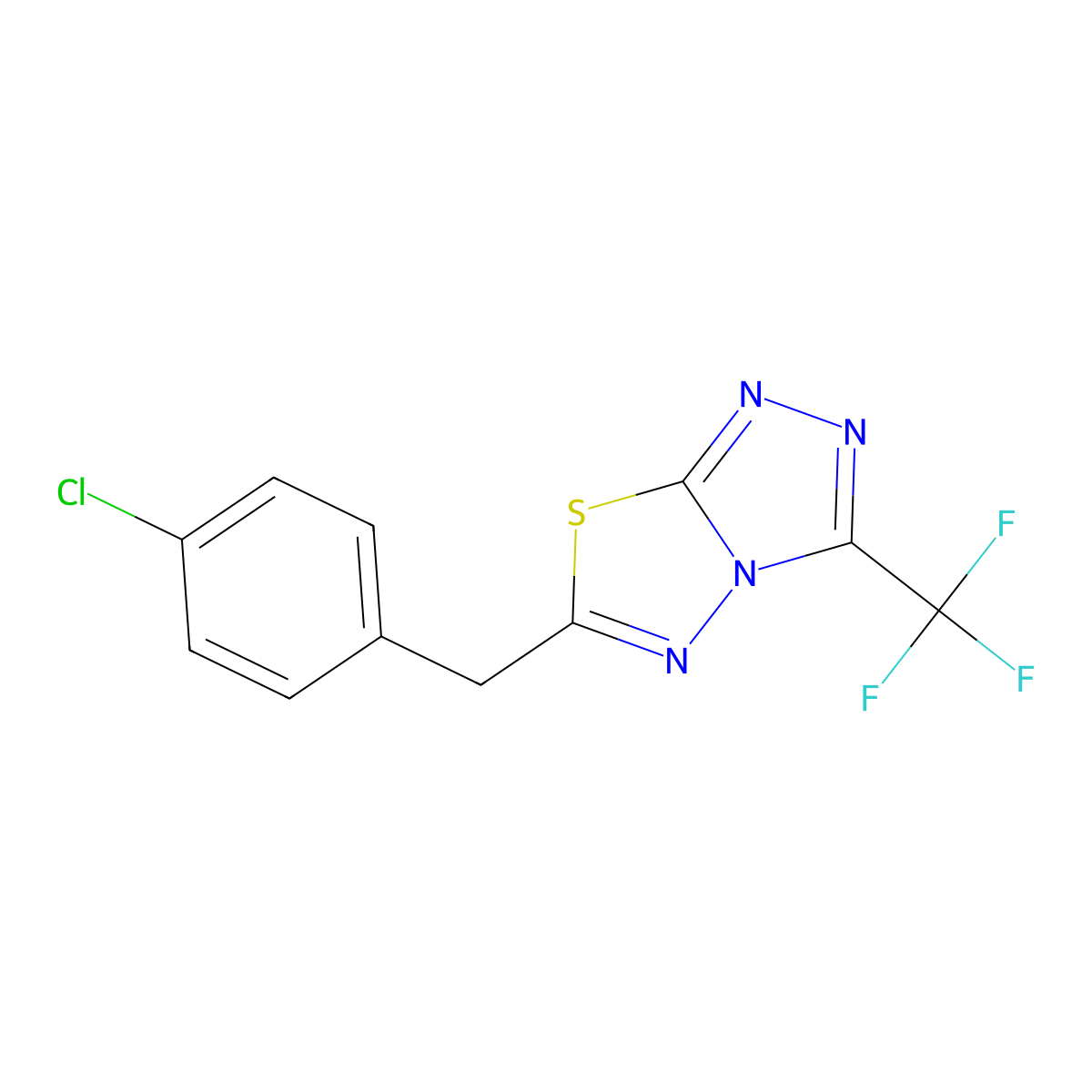 6-(4-Chlorobenzyl)-3-(trifluoromethyl)[1,2,4]triazolo[3,4-b][1,3,4]thiadiazole molecular structure, CAS 724429-25-8