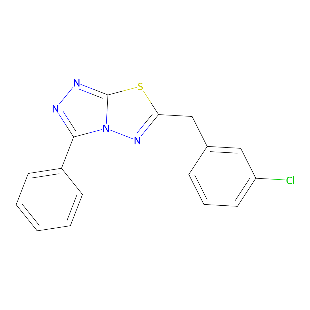 6-(3-Chlorobenzyl)-3-phenyl[1,2,4]triazolo[3,4-b][1,3,4]thiadiazole molecular structure, CAS 724429-54-3