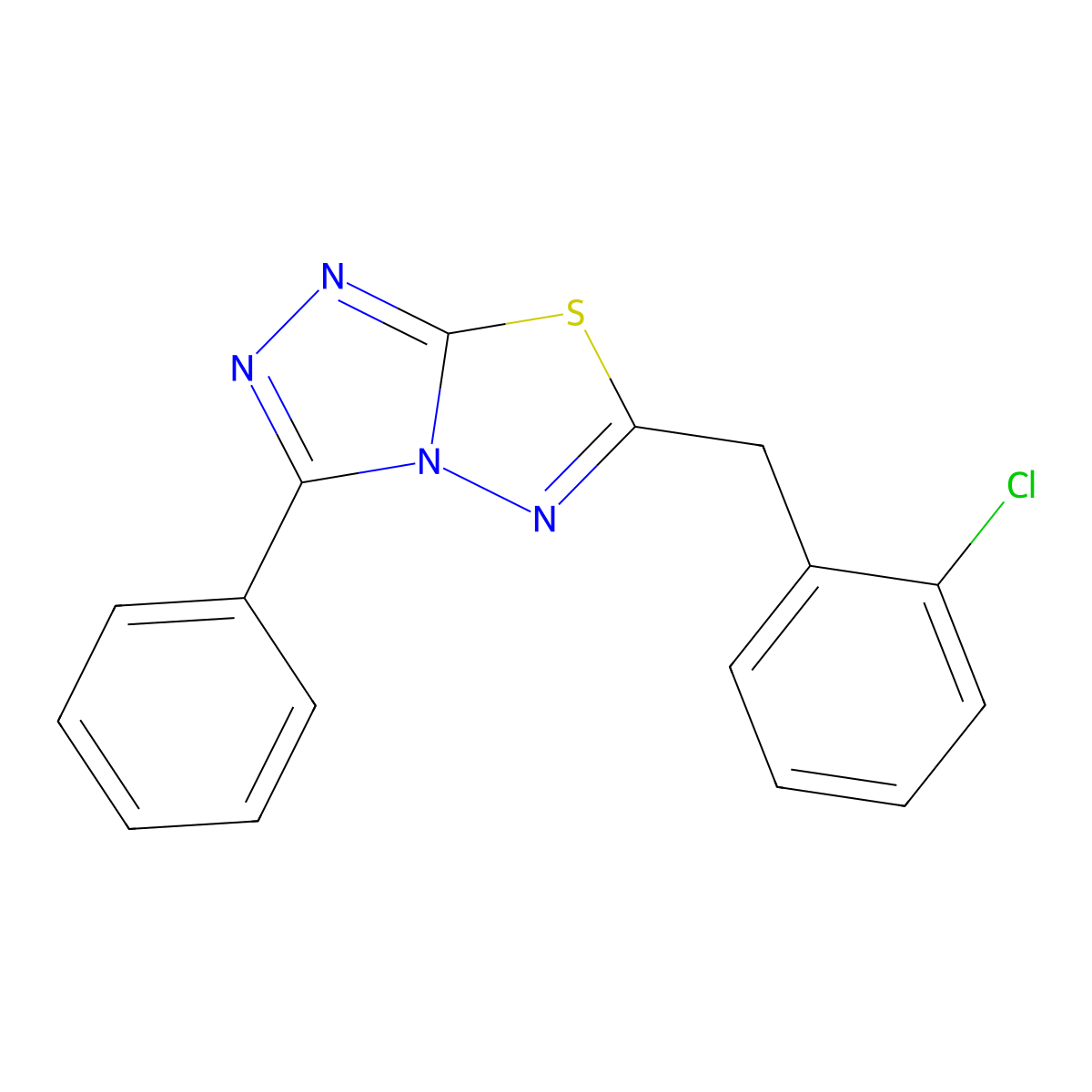 6-(2-Chlorobenzyl)-3-phenyl[1,2,4]triazolo[3,4-b][1,3,4]thiadiazole molecular structure, CAS 724429-61-2
