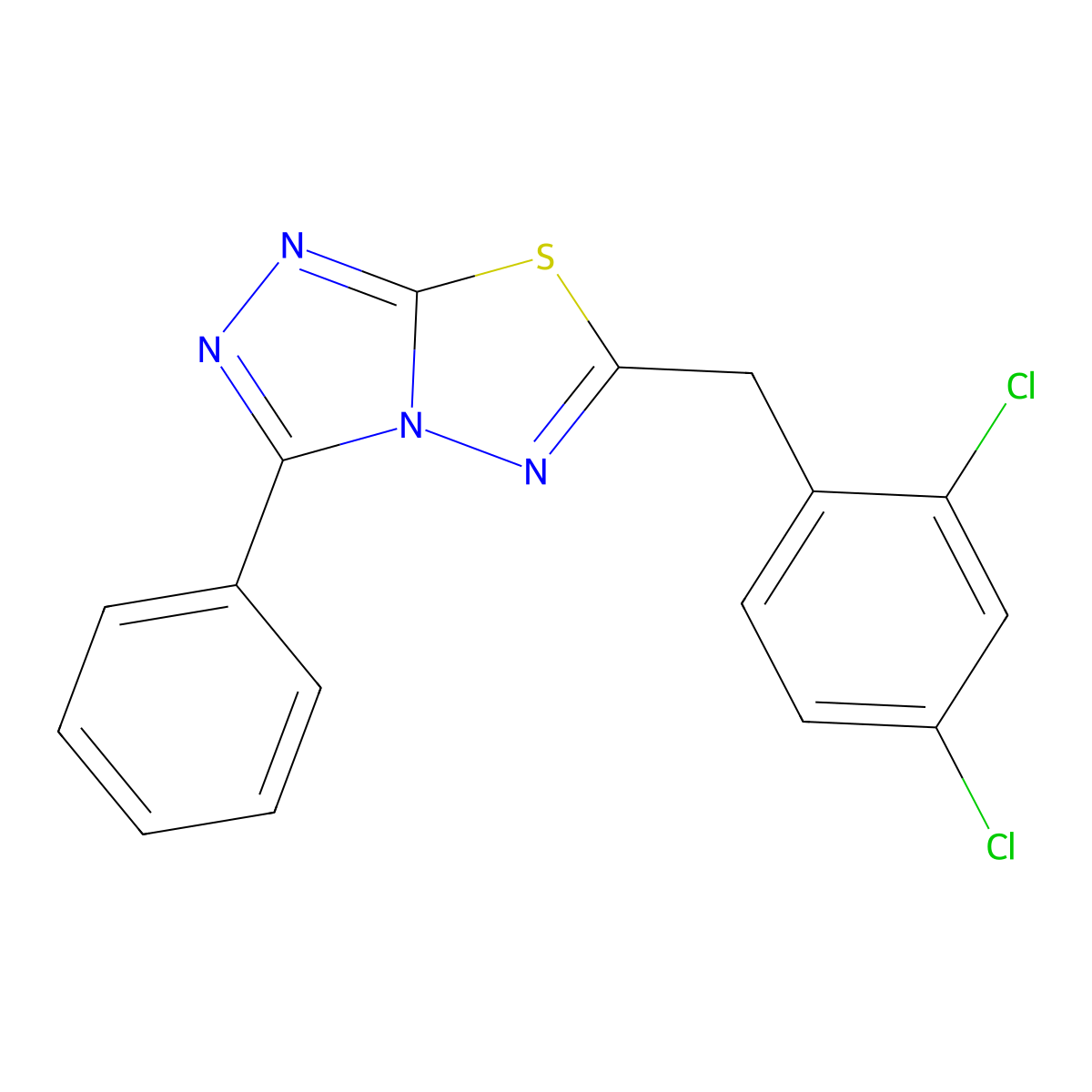 6-(2,4-Dichlorobenzyl)-3-phenyl[1,2,4]triazolo[3,4-b][1,3,4]thiadiazole molecular structure, CAS 724429-64-5