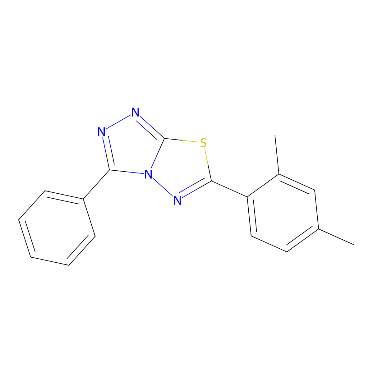 6-(2,4-Dimethylphenyl)-3-phenyl[1,2,4]triazolo[3,4-b][1,3,4]thiadiazole molecular structure, CAS 724429-65-6