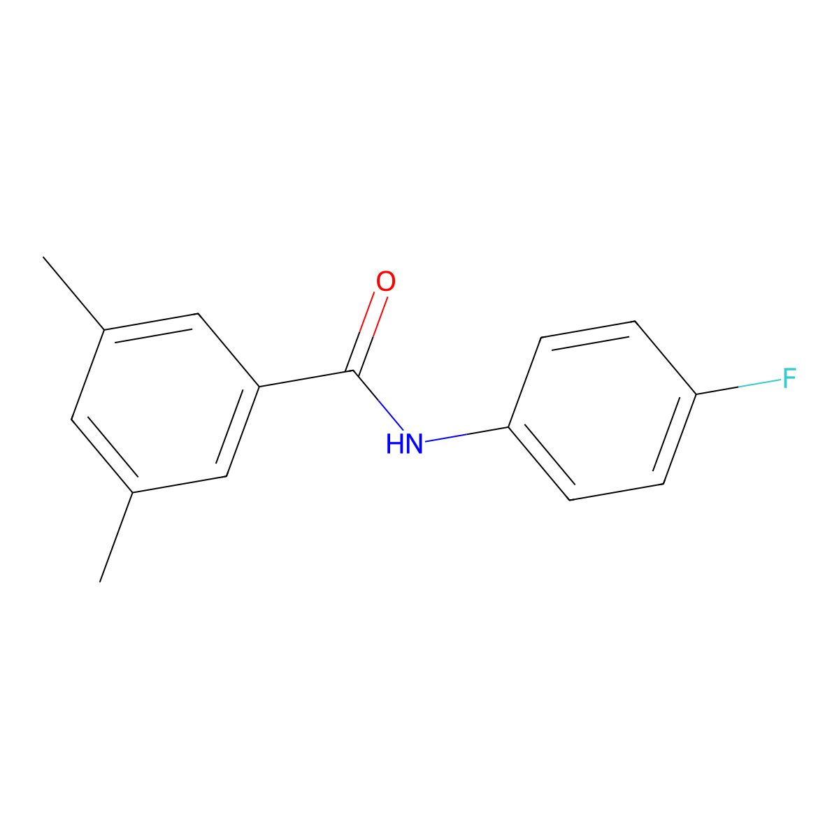 N-(4-fluorophenyl)-3,5-dimethylbenzamide molecular structure, CAS 724429-83-8