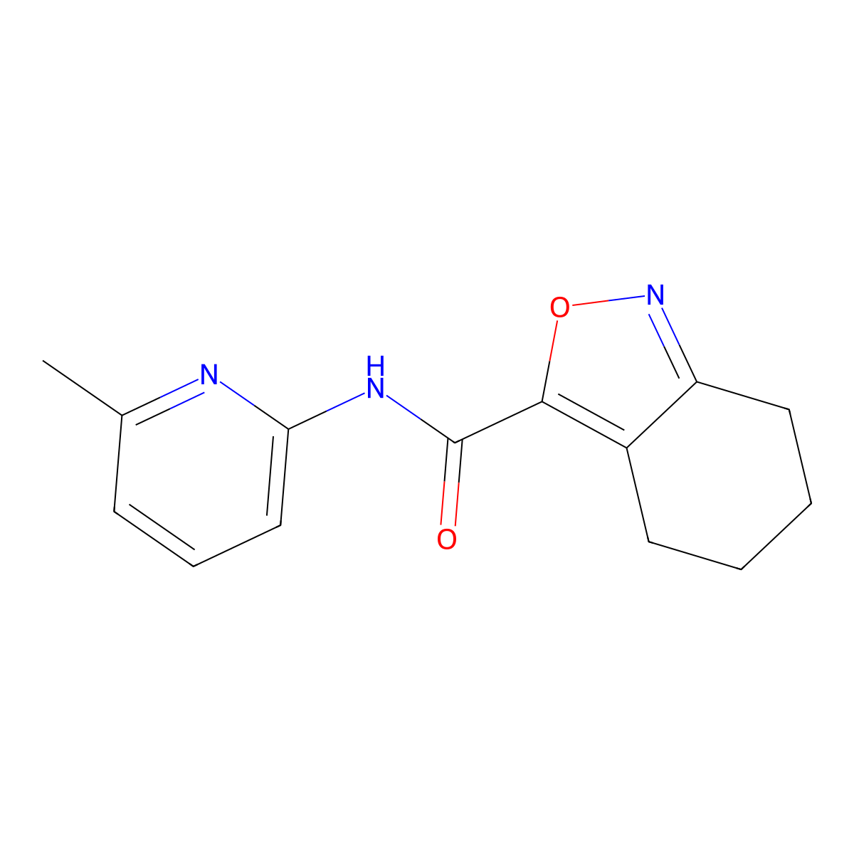 N-(6-methyl-2-pyridinyl)-4,5,6,7-tetrahydro-2,1-benzisoxazole-3-carboxamide molecular structure, CAS 724429-90-7