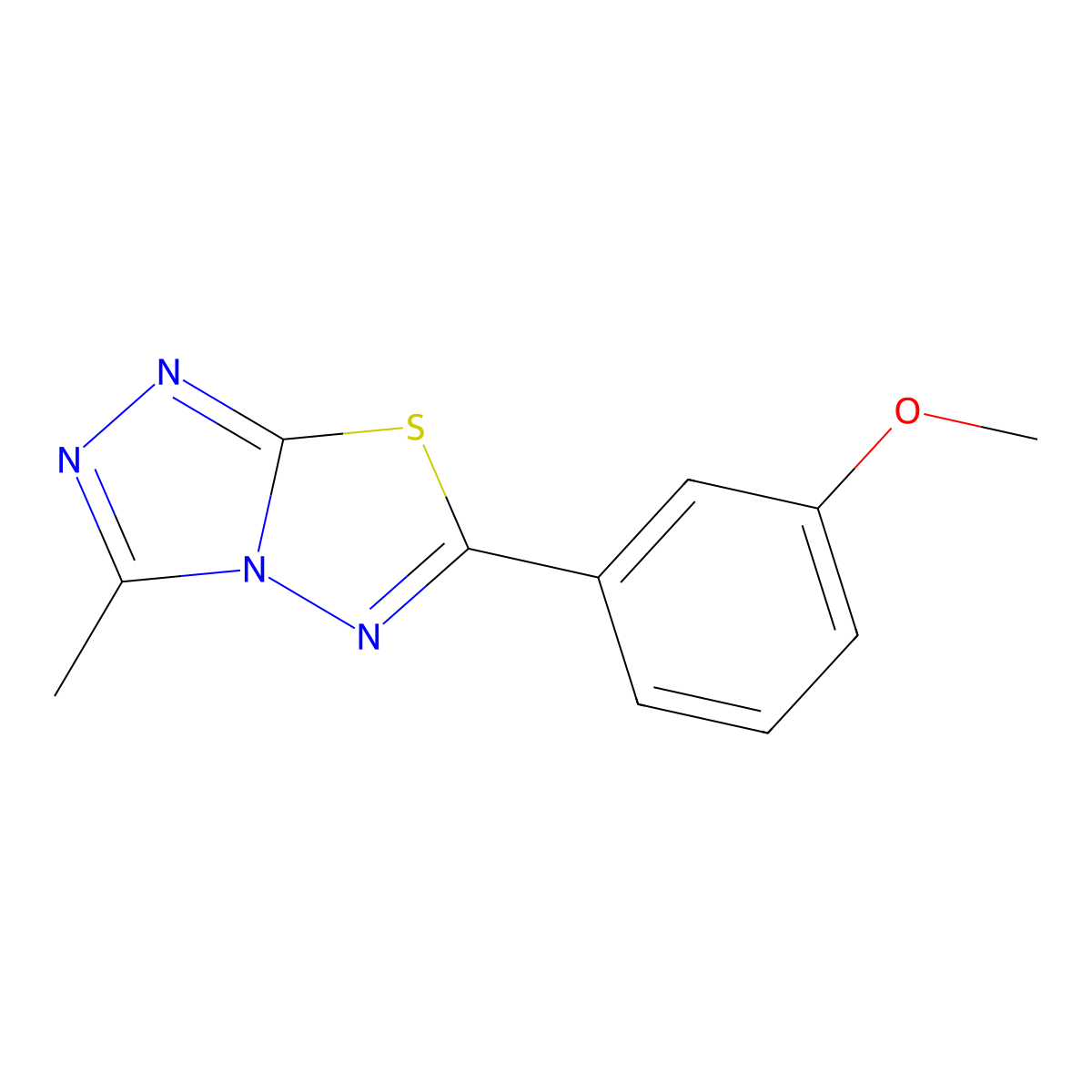 6-(3-Methoxyphenyl)-3-methyl-[1,2,4]triazolo[3,4-b][1,3,4]thiadiazole molecular structure, CAS 724430-08-4