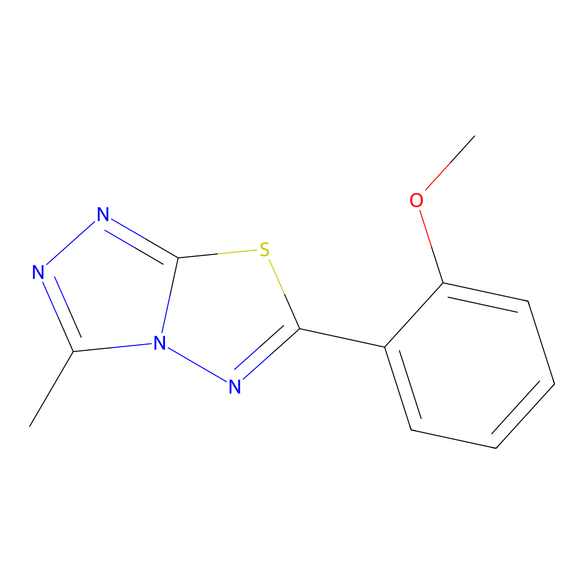 6-(2-Methoxyphenyl)-3-methyl-[1,2,4]triazolo[3,4-b][1,3,4]thiadiazole molecular structure, CAS 724430-10-8