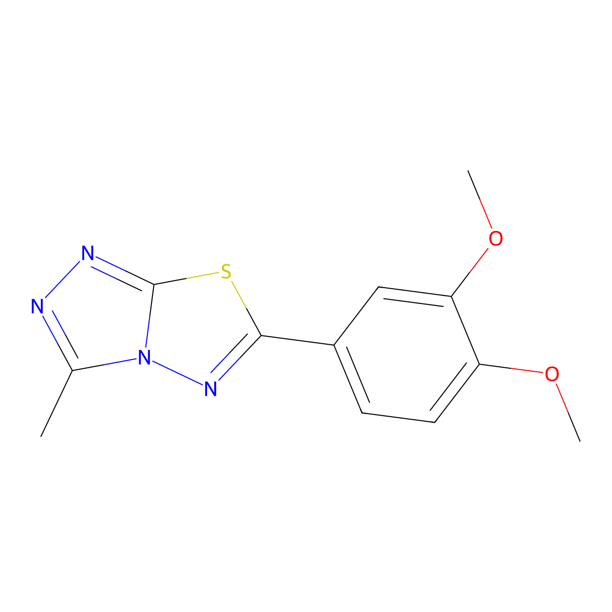 6-(3,4-Dimethoxyphenyl)-3-methyl[1,2,4]triazolo[3,4-b][1,3,4]thiadiazole molecular structure, CAS 724430-11-9