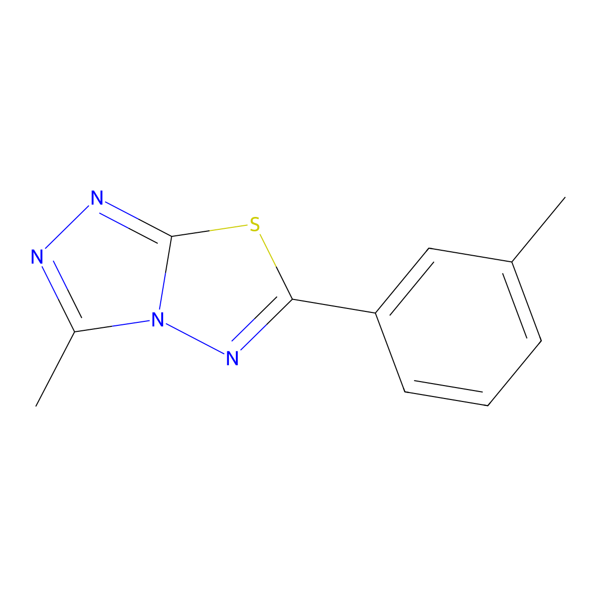 3-Methyl-6-(3-methylphenyl)-[1,2,4]triazolo[3,4-b][1,3,4]thiadiazole molecular structure, CAS 724430-12-0