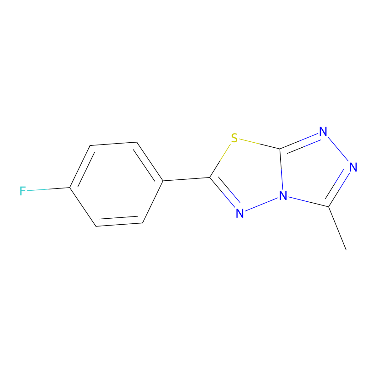6-(4-Fluorophenyl)-3-methyl[1,2,4]triazolo[3,4-b][1,3,4]thiadiazole molecular structure, CAS 724430-14-2
