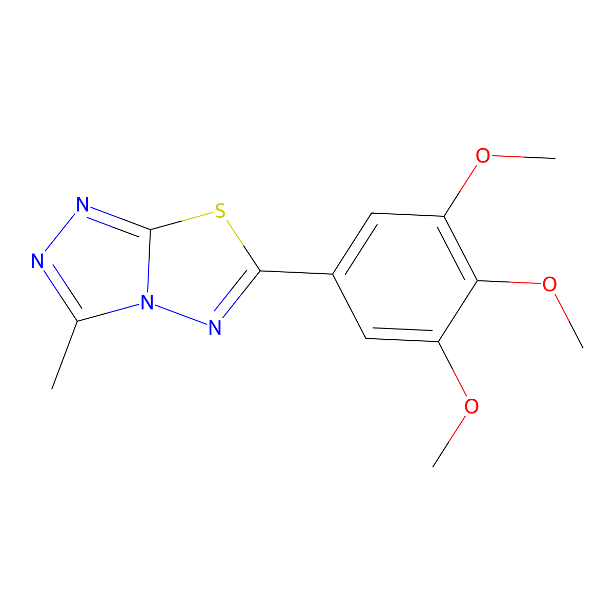 3-Methyl-6-(3,4,5-trimethoxyphenyl)[1,2,4]triazolo[3,4-b][1,3,4]thiadiazole molecular structure, CAS 724430-16-4