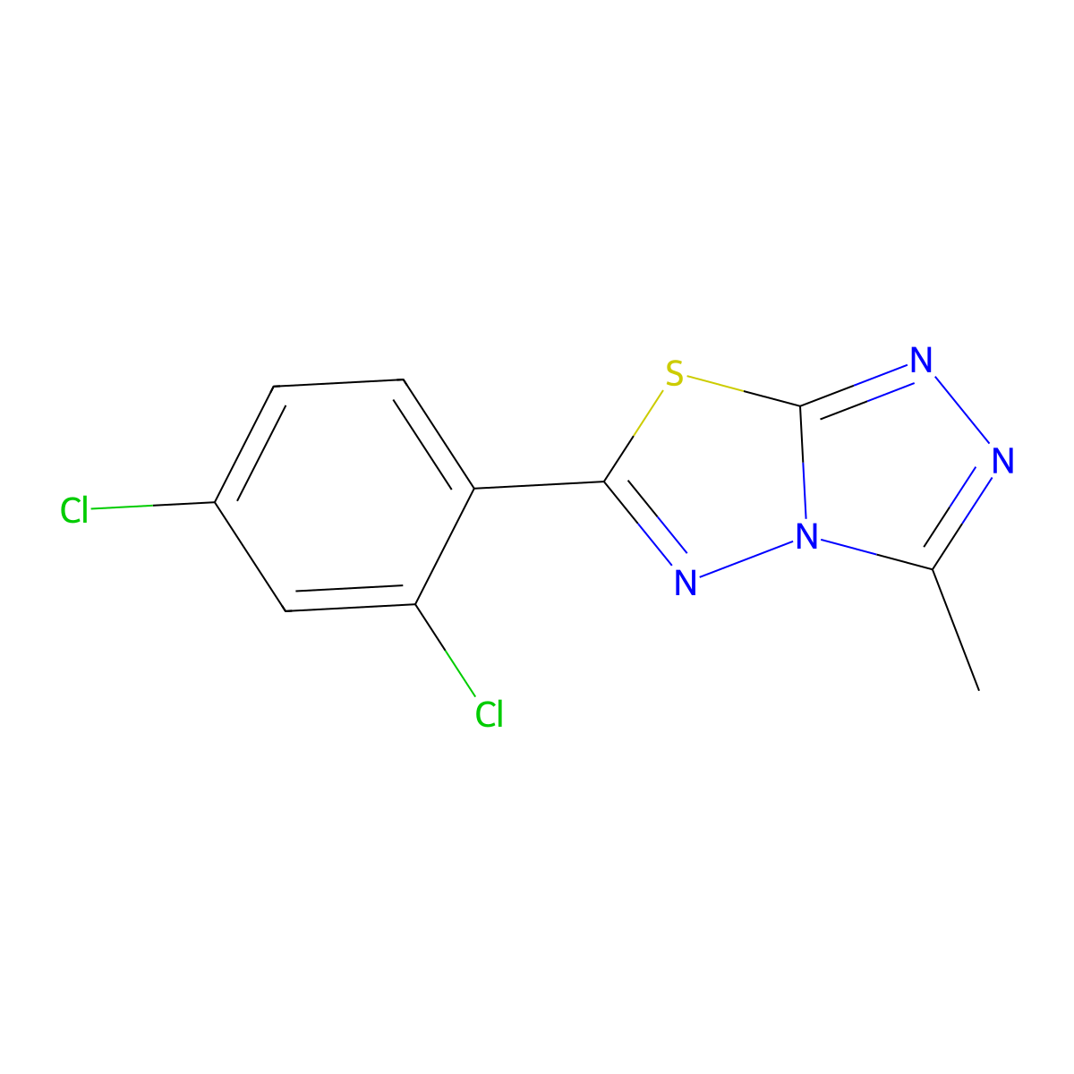 6-(2,4-Dichlorophenyl)-3-methyl[1,2,4]triazolo[3,4-b][1,3,4]thiadiazole molecular structure, CAS 724430-20-0