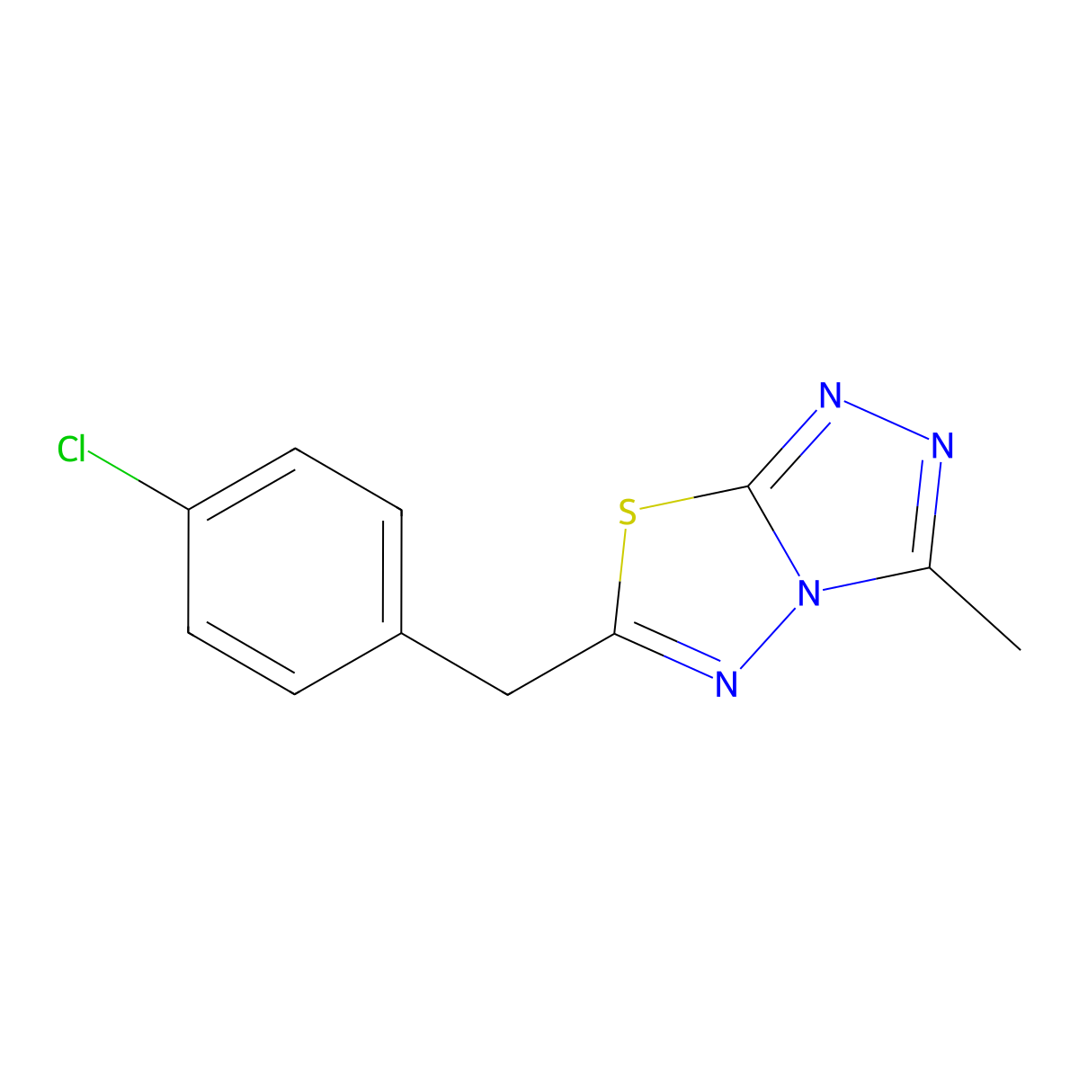 6-(4-Chlorobenzyl)-3-methyl[1,2,4]triazolo[3,4-b][1,3,4]thiadiazole molecular structure, CAS 724430-23-3