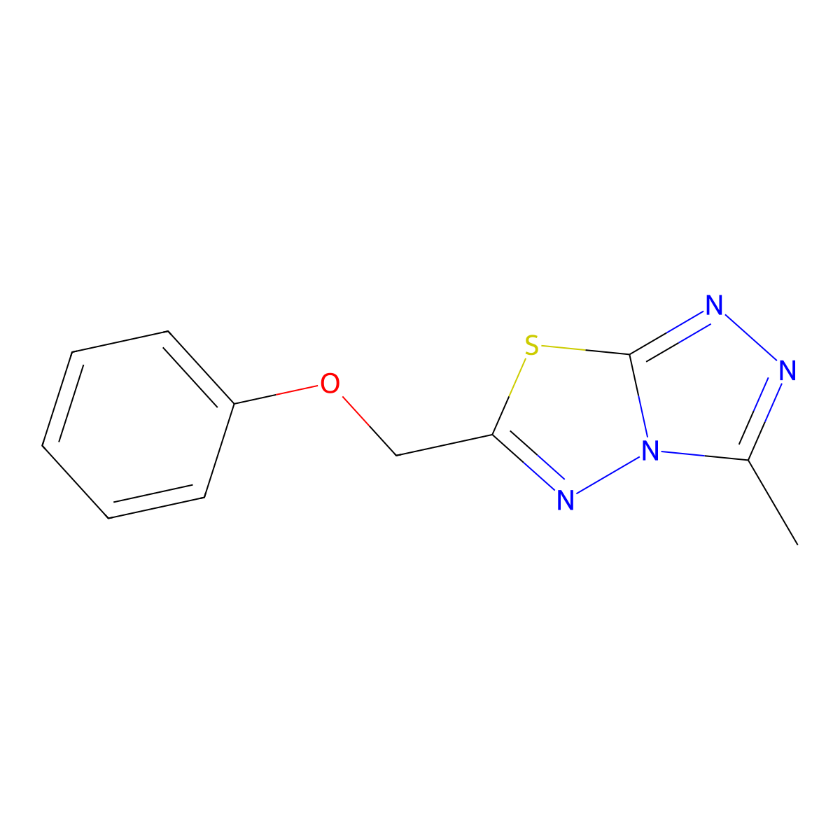 3-Methyl-6-(phenoxymethyl)-[1,2,4]triazolo[3,4-b][1,3,4]thiadiazole molecular structure, CAS 724430-30-2