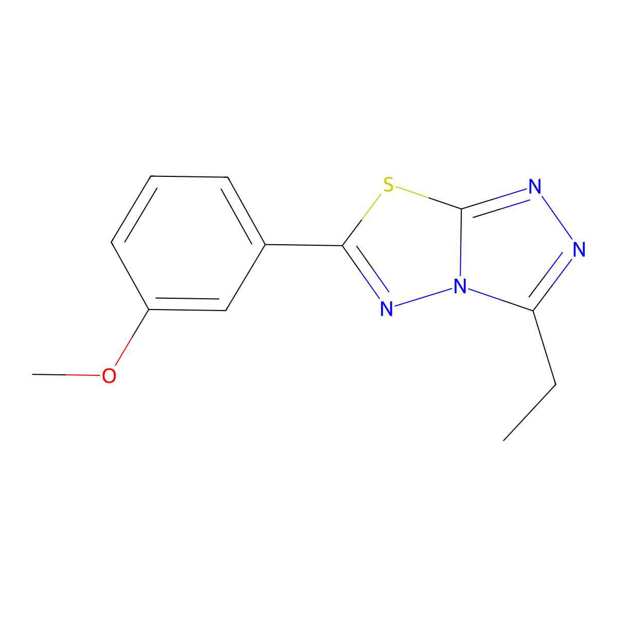 3-Ethyl-6-(3-methoxyphenyl)-[1,2,4]triazolo[3,4-b][1,3,4]thiadiazole molecular structure, CAS 724430-64-2