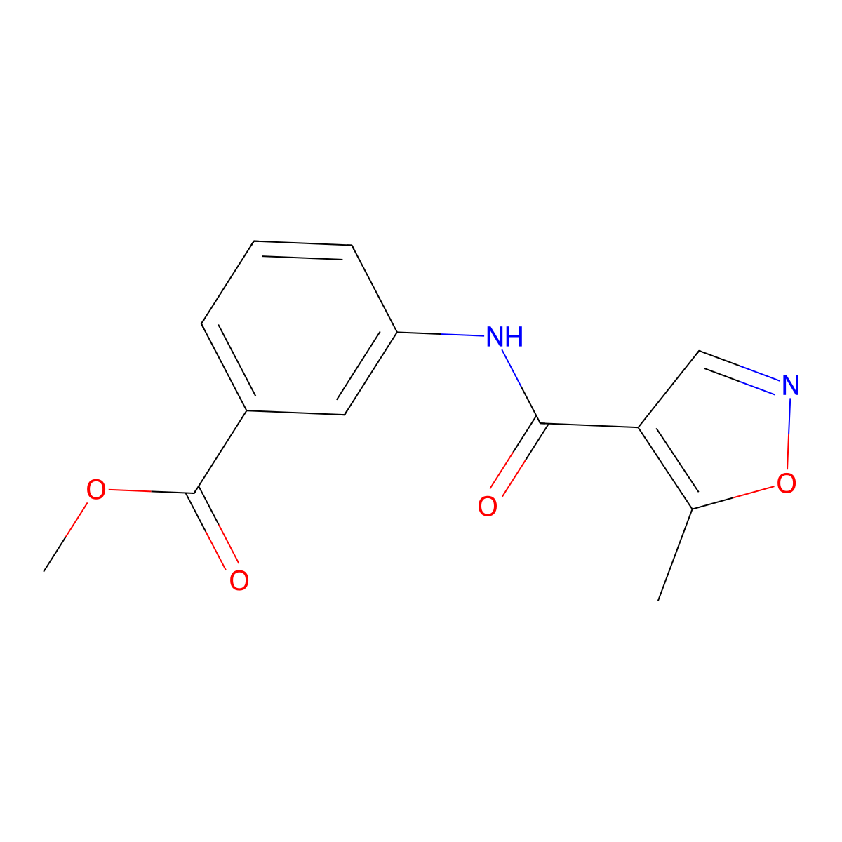 Methyl 3-(5-methylisoxazole-4-carboxamido)benzoate molecular structure, CAS 724430-95-9