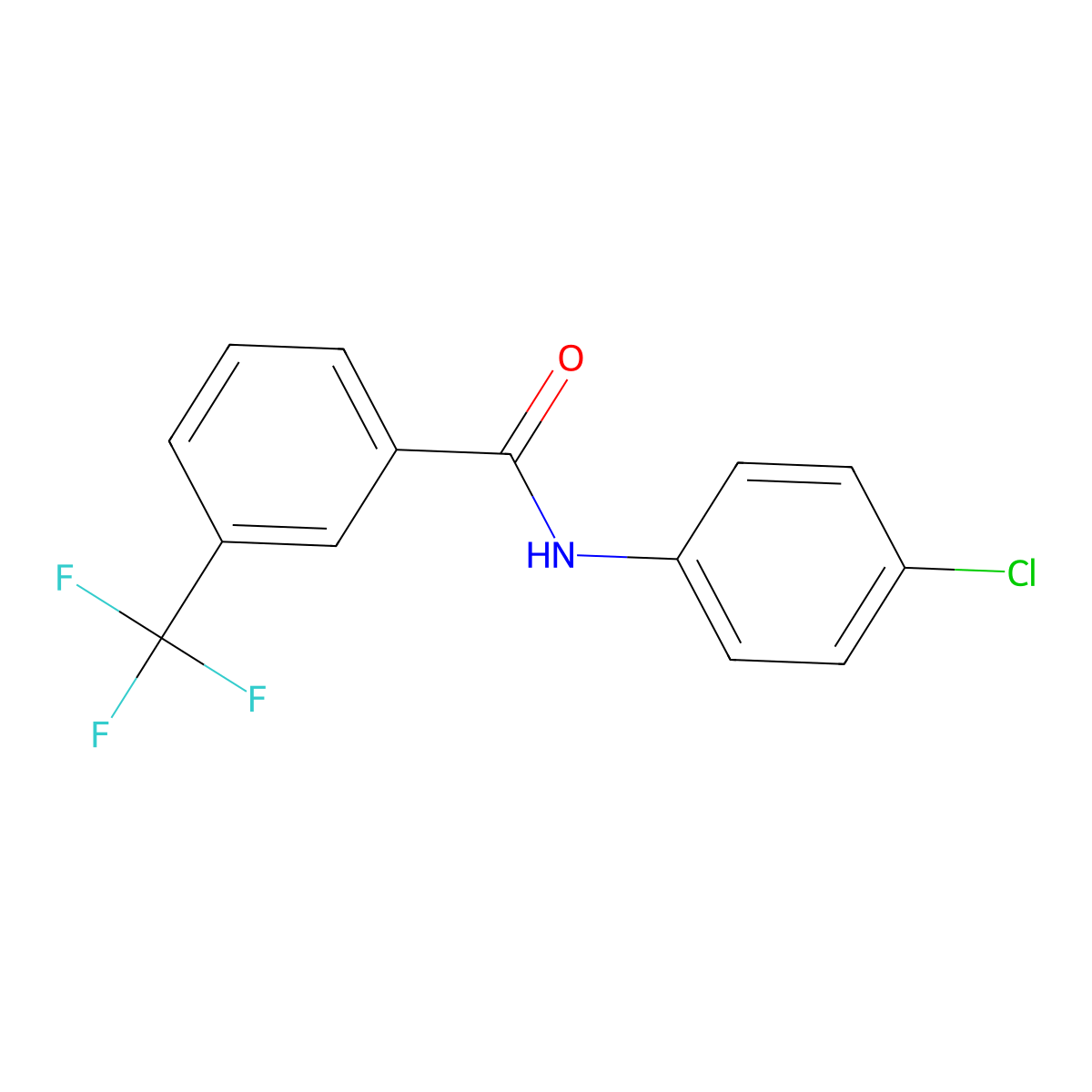 N-(4-chlorophenyl)-3-(trifluoromethyl)benzamide molecular structure, CAS 724431-21-4