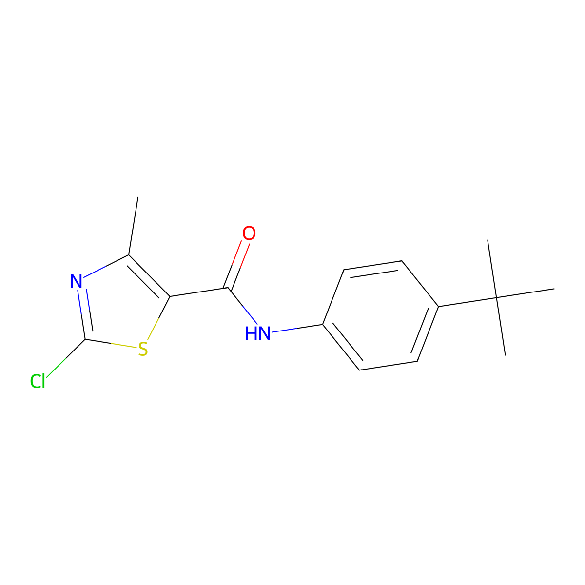 N-(4-tert-butylphenyl)-2-chloro-4-methyl-1,3-thiazole-5-carboxamide molecular structure, CAS 724431-31-6